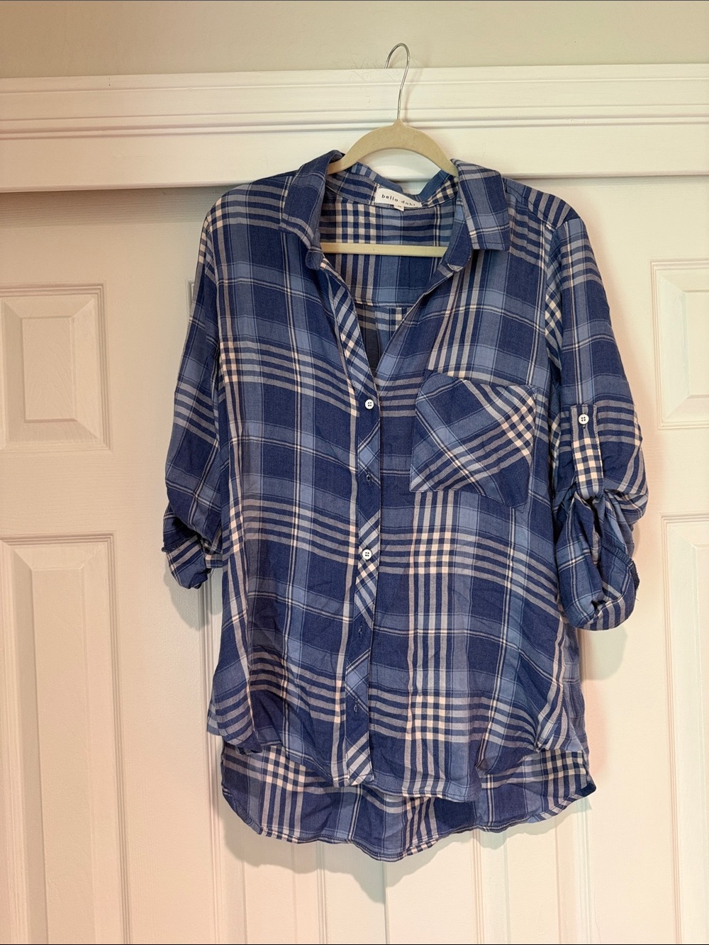 Bella Dahl Blue Plaid Button-Down Shirt